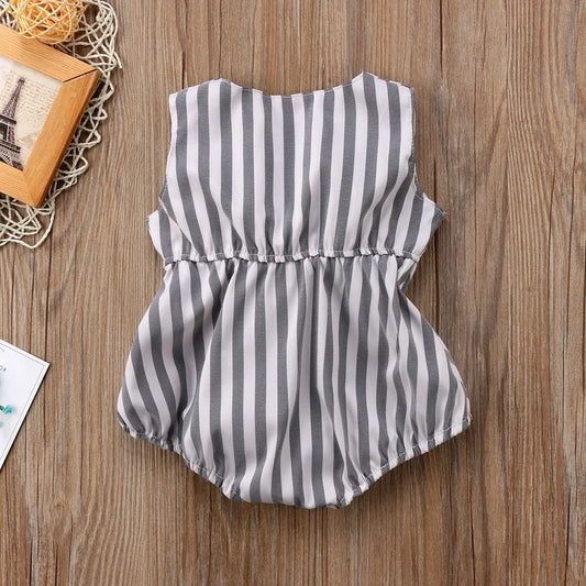 Striped Romper With Bow