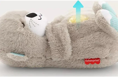 Fisher-Price Sound Machine Soothe 'n Snuggle Otter Portable Plush Baby Toy with Sensory Details Music Lights & Rhythmic Breathing Motion